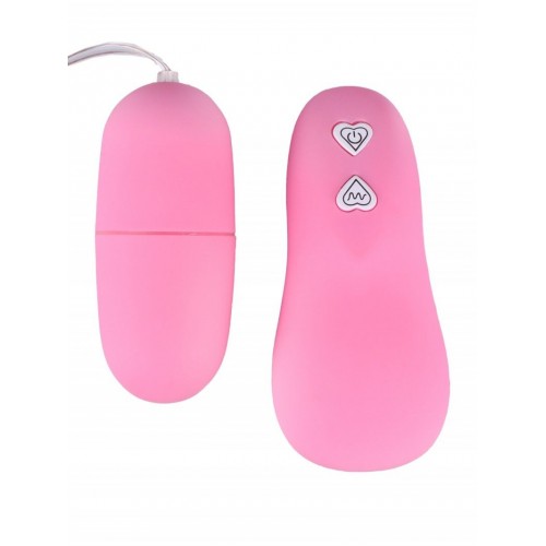 Нежно-розовое гладкое виброяйцо с пультом ДУ (Джага-Джага 400-12 BX DD)
