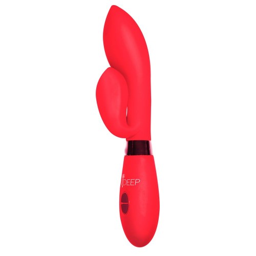 Красный вибратор Gina с клиторальным отростком - 20 см. (Indeep 7700-01indeep)