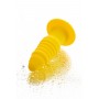 Желтая ребристая анальная вибровтулка - 11 см. (Штучки-дрючки 690026)