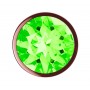 Пробка цвета розового золота с лаймовым кристаллом Diamond Emerald Shine S - 7,2 см. (Lola Games 4027-01lola)