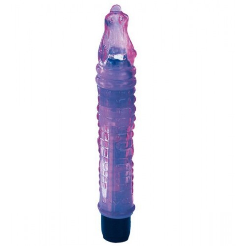 Фиолетовый гелевый вибратор в форме крокодильчика - 19 см. (Tonga 110821)