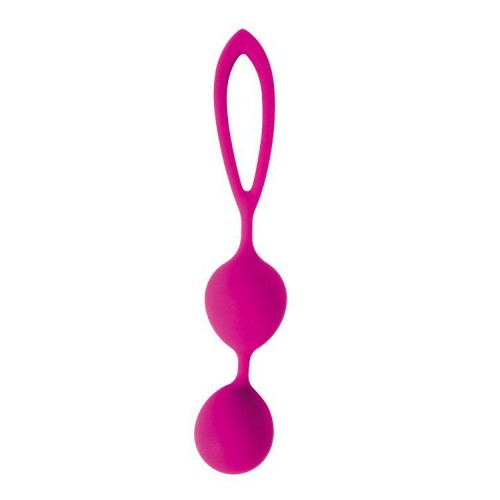 Ярко-розовые вагинальные шарики Cosmo с петелькой (Bior toys CSM-23006-16)