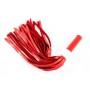 Красная плеть из натуральной кожи с белой меховой отделкой - 50 см. (БДСМ Арсенал 20008ars)