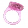 Тонкое розовое эрекционное кольцо с вибратором (Toyfa Basic 818035-3)