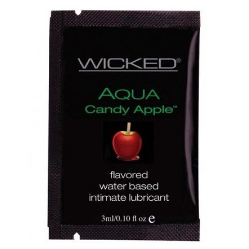 Лубрикант с ароматом сахарного яблока Wicked Aqua Candy Apple - 3 мл. (Wicked 90404-sachet)
