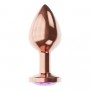 Пробка цвета розового золота с фиолетовым кристаллом Diamond Amethyst Shine S - 7,2 см. (Lola Games 4025-01lola)