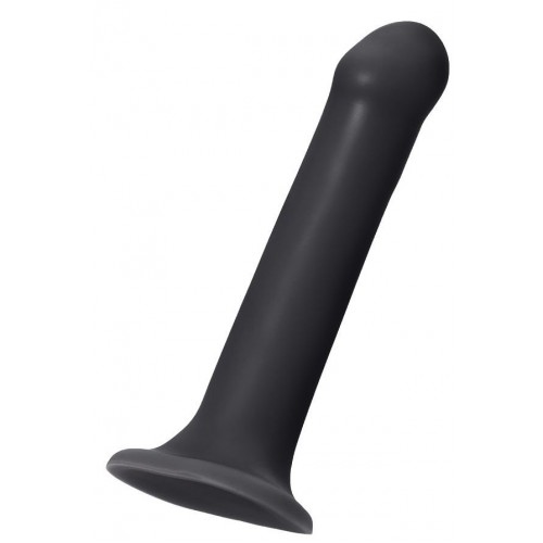 Черный фаллос на присоске Silicone Bendable Dildo XL - 20 см. (Strap-on-me 6013168)
