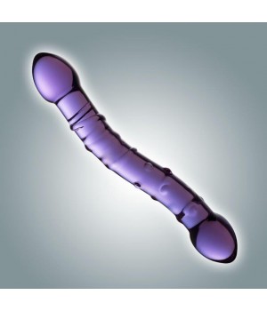 Фиолетовый стеклянный фаллоимитатор - 19 см...