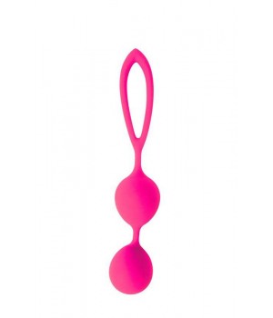 Розовые вагинальные шарики с петлёй Cosmo..