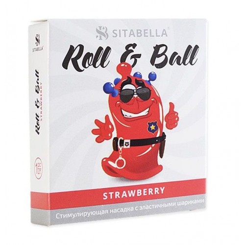 Стимулирующий презерватив-насадка Roll   Ball Strawberry (Sitabella 1426)
