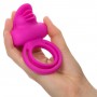 Ярко-розовое эрекционное кольцо Silicone Rechargeable Dual Clit Flicker (California Exotic Novelties SE-1843-10-3)