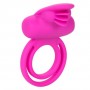 Ярко-розовое эрекционное кольцо Silicone Rechargeable Dual Clit Flicker (California Exotic Novelties SE-1843-10-3)
