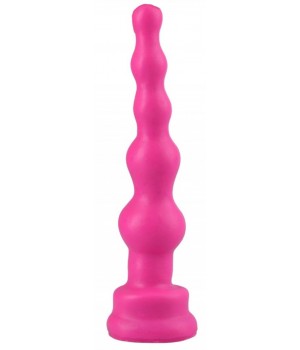 Ярко-розовый анальный стимулятор-ёлочка - 14,5 см...