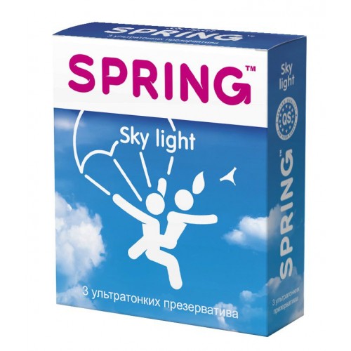 Ультратонкие презервативы SPRING SKY LIGHT - 3 шт. (SPRING SPRING SKY LIGHT №3)