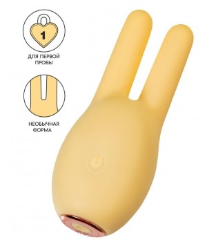 Желтый клиторальный стимулятор с ушками Mr. Bunny