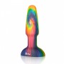Разноцветная анальная пробка с эффектом римминга Peace   Love Tie-Dye - 15,2 см. (b-Vibe BV-026)