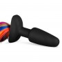 Черная анальная пробка с радужным хвостом Butt Plug With Tail (Easy toys ET772RNB)