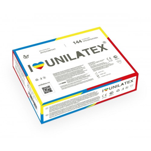 Разноцветные ароматизированные презервативы Unilatex Multifruits - 144 шт. (Unilatex Unilatex Multifruits №144)