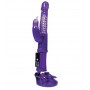 Фиолетовый вибратор с клиторальным стимулятором и крепкой присоской в основании (A-toys 765012)