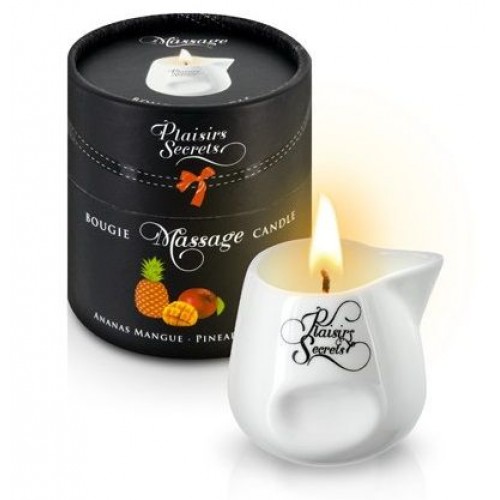 Массажная свеча с ароматом манго и ананаса Bougie de Massage Ananas Mangue - 80 мл. (Plaisir Secret 826033)