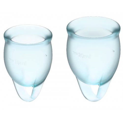 Набор голубых менструальных чаш Feel confident Menstrual Cup (Satisfyer 4002026)