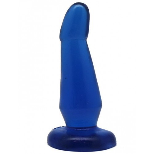 Синяя гелевая изогнутая анальная пробка - 13 см. (Eroticon 30152)
