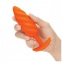 Оранжевый спиральный анальный виброплаг Swirl - 13,5 см. (b-Vibe BV-021-ORG)