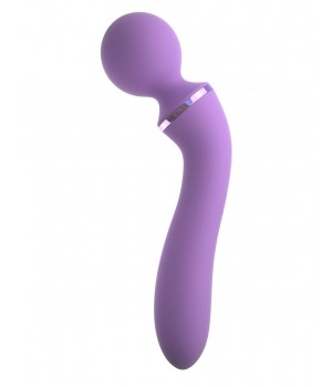 Фиолетовый двусторонний вибростимулятор Duo Wand Massag..