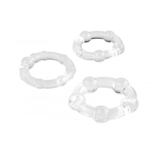Набор из 3 прозрачных эрекционных колец с разным рельефом (A-toys 769004)
