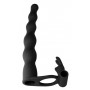 Черная вибронасадка для двойного проникновения Naughty Bunny - 17 см. (Lola Games 1202-01lola)