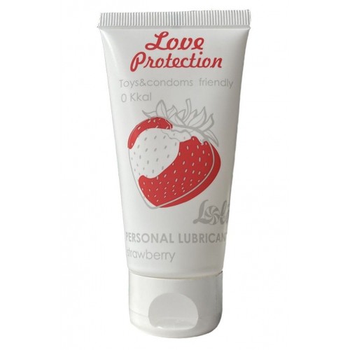 Лубрикант на водной основе с ароматом клубники Love Protection Strawberry - 50 мл. (Lola Games 1831-01lola)