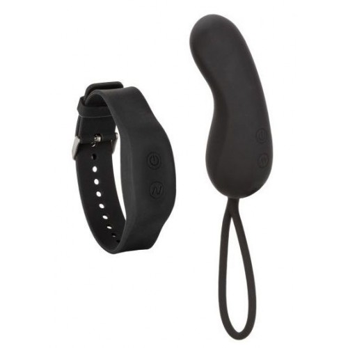 Черное виброяйцо с браслетом-пультом Wristband Remote Curve (California Exotic Novelties SE-0077-41-3)