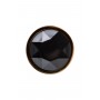 Золотистая гладкая анальная пробка с черным кристаллом - 7 см. (Штучки-дрючки 690122)