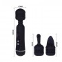 Черный вибромассажер со сменными насадками Power Wand - 20,5 см. (Baile BW-055002A-0801)