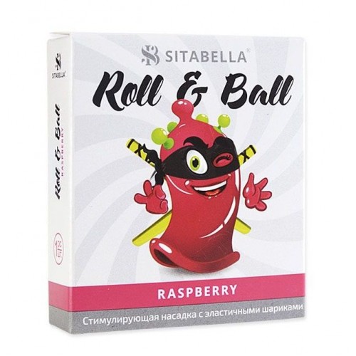 Стимулирующий презерватив-насадка Roll   Ball Raspberry (Sitabella 1427)