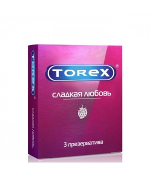 Презервативы Torex  Сладкая любовь  с ароматом клубники - 3 шт.