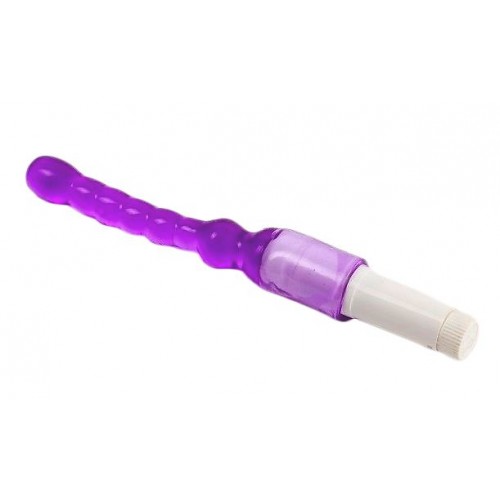 Светло-фиолетовый анальный стимулятор с вибрацией - 23,5 см. (White Label 47014-MM)