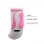 Розовый вибратор с вращением бусин и клиторальной бабочкой - 30 см. (Baile BW-063004)