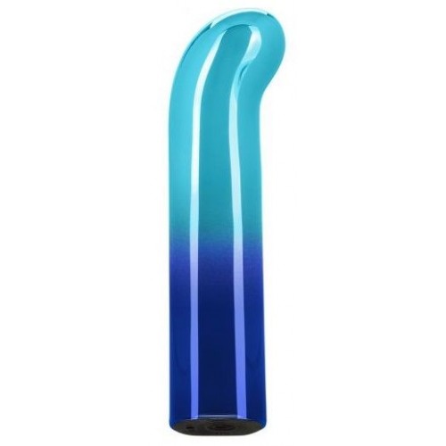 Голубой изогнутый мини-вибромассажер Glam G Vibe - 12 см. (California Exotic Novelties SE-4406-35-3)
