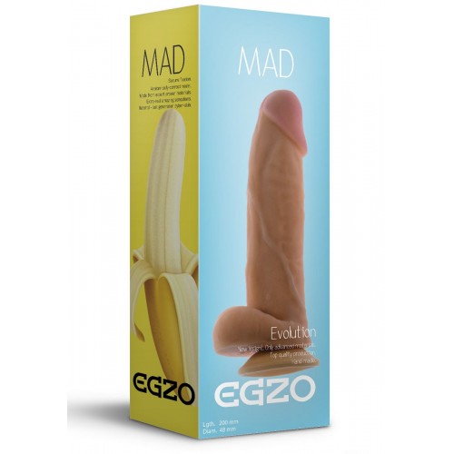 Ультра реалистичный фаллоимитатор Mad Banana - 20 см. (EGZO DS005)