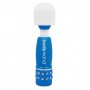 Голубо-белый жезловый мини-вибратор с кристаллами Mini Massager Neon Edition (Bodywand BW117)