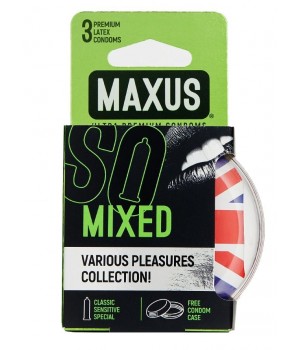 Презервативы в пластиковом кейсе MAXUS AIR Mixed - 3 шт..