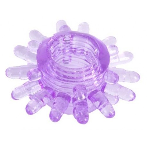 Фиолетовое гелевое эрекционное кольцо с шипиками (Toyfa Basic 818003-4)