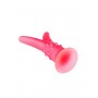 Розовый стимулятор с раздвоенным кончиком - 16 см. (LOVETOY (А-Полимер) 215600)