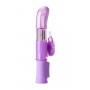 Фиолетовый вибратор High-Tech fantasy с бабочкой для клитора - 22,4 см. (A-toys 761032)