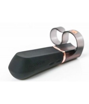 Черный вибромассажер-насадка на пальчик DiGiT - 9 см.