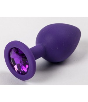 Большая фиолетовая силиконовая пробка с фиолетовым кристаллом - 9,5 см.