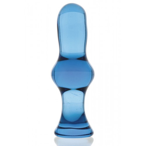 Синяя стеклянная анальная втулка - 13,5 см. (Sexus 912181)