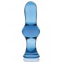 Синяя стеклянная анальная втулка - 13,5 см. (Sexus 912181)