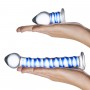 Набор из 2 стеклянных игрушек с синей спиралью Swirly Dildo   Buttplug Set (Glas GLAS-SET-04)